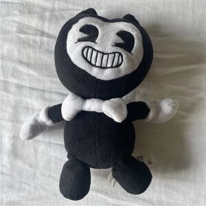 Smiling Black and White Plush Toy Bendy
